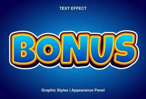 bonus text effect with editable graphic style vector