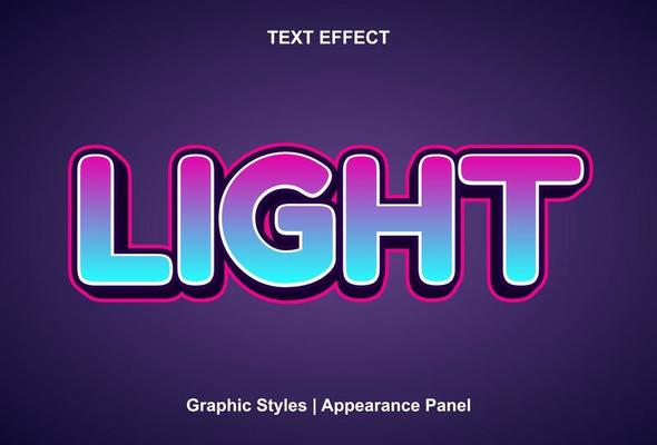 light text effect with graphic style and editable