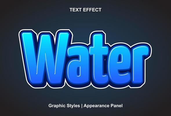 water text effect with graphic style and editable