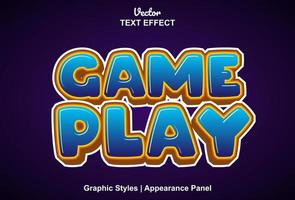 game play text effects with graphic style and can be edited. vector