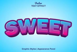 sweet text effect with graphic style and editable. vector