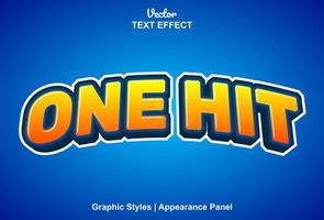 one hit text effect with graphic style and editable. vector