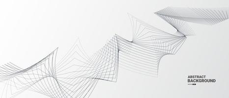 Grey white abstract background with flowing particles. vector
