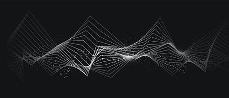 Dark abstract background with dynamic lines vector