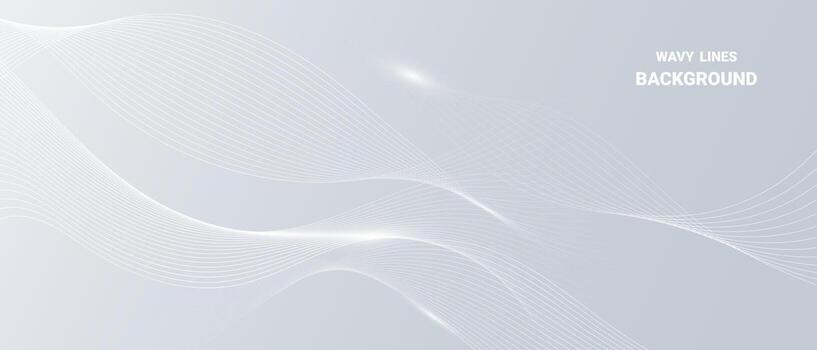 Grey white abstract background with flowing particles. vector