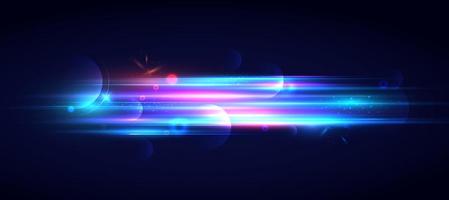 Glowing light speed lines movement futuristic background vector