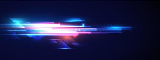 Glowing light speed lines movement futuristic background vector