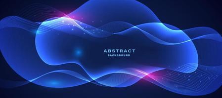 Gradient blue background with dynamic light effect vector