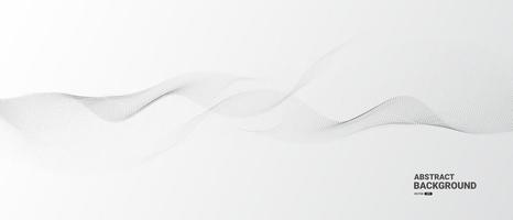 Grey white abstract background with flowing dots particles vector