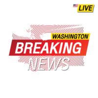 Breaking news. United states of America  Washington and map on image illustration. png