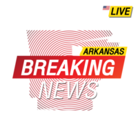 Breaking news. United states of America Arkansas and map on image illustration. png