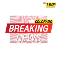 Breaking news United states of America Colorado and map on image illustration. png