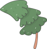 carino cartone animato decorato Natale pino albero scarabocchio mano disegno schema png