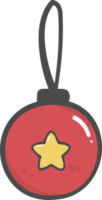 bonito enfeite de natal enfeite de bola decoração de desenho animado doodle desenho de mão png