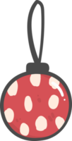 bonito enfeite de natal enfeite de bola decoração de desenho animado doodle desenho de mão png