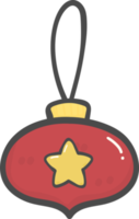 schattig Kerstmis snuisterij ornament bal decoratie tekenfilm tekening hand- tekening png