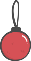 bonito enfeite de natal enfeite de bola decoração de desenho animado doodle desenho de mão png