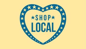 illustration of local shop icon with heart shape, small business saturday vector