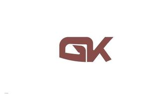 letras del alfabeto iniciales monograma logo gk, kg, g y k vector