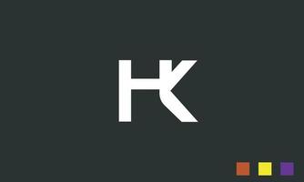 alfabeto letras iniciales monograma logo hk, kh, h y k vector