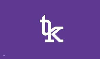 Alphabet letters Initials Monogram logo TK, KT, T and K vector