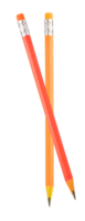 red orange pencil isolated png