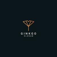vector de icono de diseño de logotipo de ginkgo