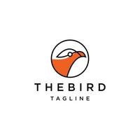 Bird line art logo icon design template vector