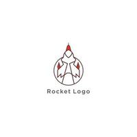 Rocket Logo. Simple Rocket Line Icon vector