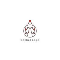 Rocket Logo. Simple Rocket Line Icon vector