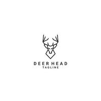 Deer head line art logo vector icon design template