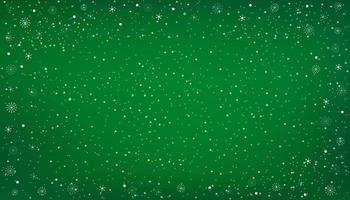 Chritmas banner with Snow on green background.Vector abstract Winter landscape scene  with snowflakes on frame border, cold weather effect of and snowy texture decoration vector