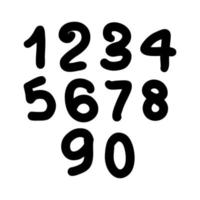 Hand drawn numbers collection. Vector illustration.