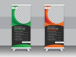 Corporate Roll-up banner stands template design, business concept. Graphic template roll-up for exhibitions, advertisement, pull-up design, vector illustration, display, modern x-banner, flag-banner.