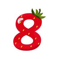 Strawberry number eight. vector