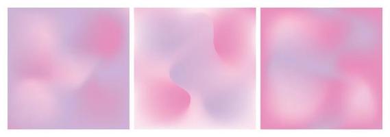 Set of pink purple y2k style gradients. Three square '00s style gradient templates for banner, ad or poster design. vector