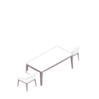 Isometric Table Set 3D render png