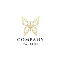 Luxury butterfly design with line art style logo template flat vector