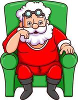 The santa claus is enjoying the day by sitting on the sofa and relaxing vector