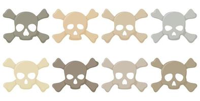 Set of Skull and Crossbones isolated on white background vector