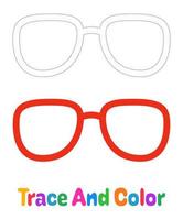 Glasses tracing worksheet for kids vector