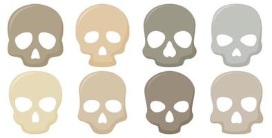 Set of Skull isolated on white background vector