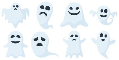 Set of Ghost isolated on white background vector
