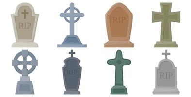 Set of Tombstone isolated on white background vector