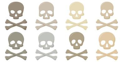 Set of Skull and Crossbones isolated on white background vector