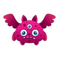 Printcute illustration monster design with 2 wings vector