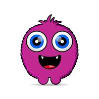 cute vector cartoon monsters furry. Design for print, decoration, t-shirt, illustration, or sticker mascot kawaii