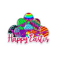 vector happy easter design with colorful eggs