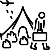 line icon for refugee vector