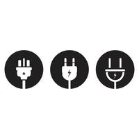 diseño plano del vector del logotipo del icono del complemento eléctrico